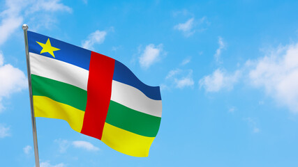 Central African Republic flag on pole