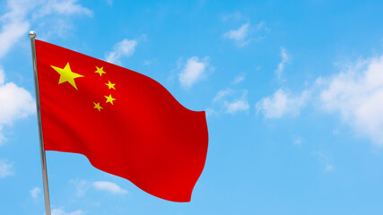 Naklejka premium China flag on pole