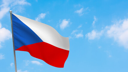 Czech Republic flag on pole