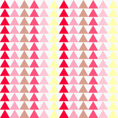 Abstract pattern with multicolored triangles. Multicolored geometric shapes on a white background. Vector illustration for wrapping paper, fabric, decorative work, scrapbooking.