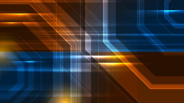 Colorful glowing neon technology motion design. Abstract geometric futuristic background. Seamless looping. Video animation Ultra HD 4K 3840x2160