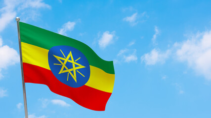 Ethiopia flag on pole