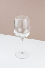 empty beautiful wine glass on a background