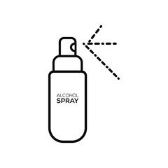 Spraying Anti-Bacterial Sanitizer Spray, Hand Sanitizer Dispenser, infection control concept. Sanitizer to prevent colds, virus, Coronavirus, flu. Spray bottle. Alcohol spray. Flat icon design.
