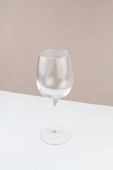empty beautiful wine glass on a background