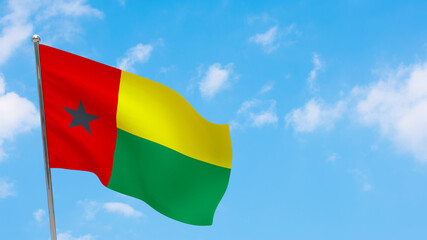 Guinea-Bissau flag on pole