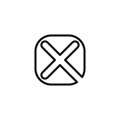 Single flat close\delete icon. Vector illustration, easy paste to any background