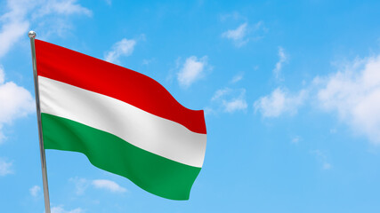 Hungary flag on pole