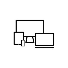 Fully responsive web design in electronic devices vector eps10