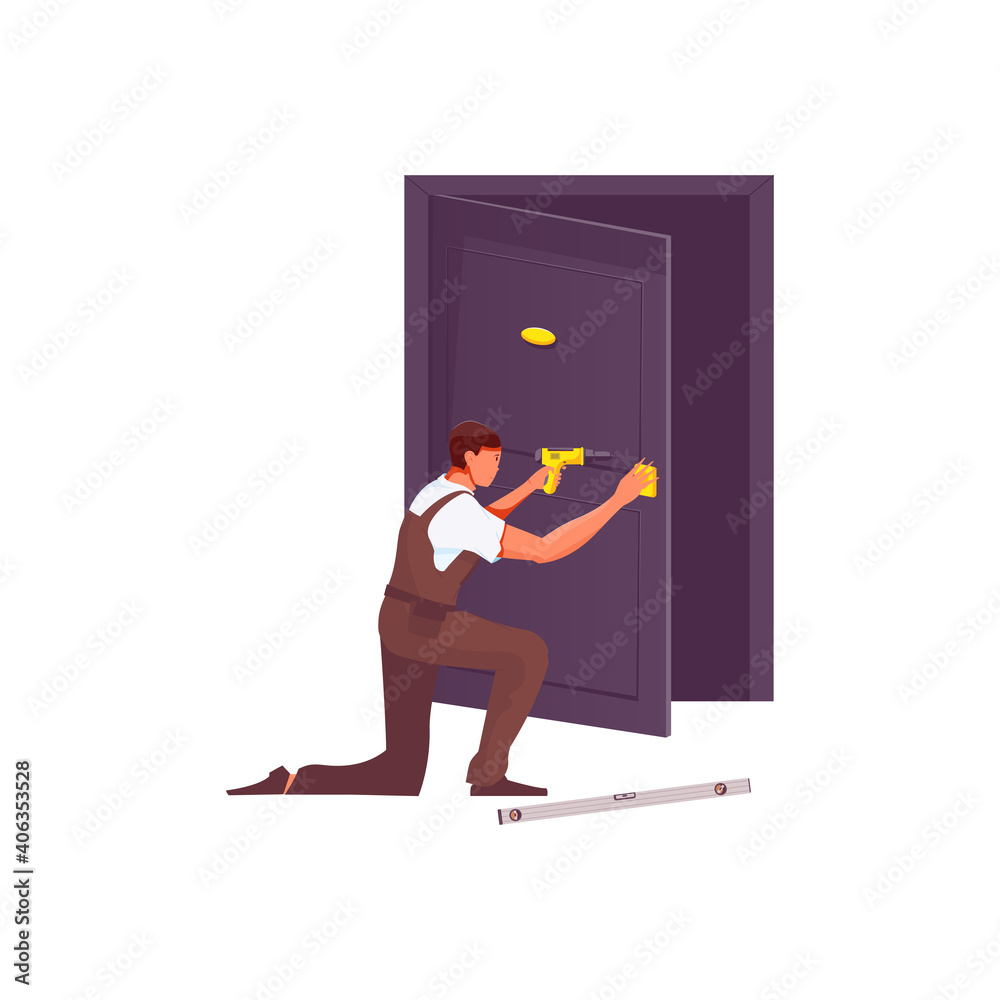 Canvas Prints flat door repairing icon