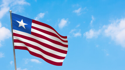 Liberia flag on pole