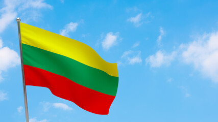 lithuania flag on pole