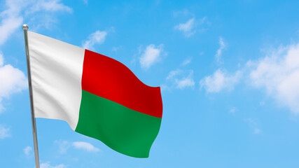 Madagascar flag on pole