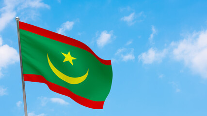 Mauritania flag on pole