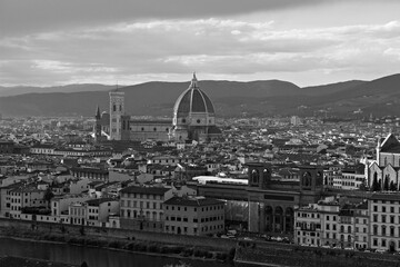 Fototapeta na wymiar Italy, Tuscany: Foreshortening of Florence.