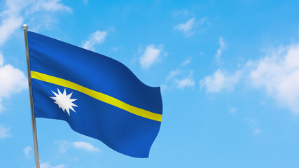 Nauru flag on pole