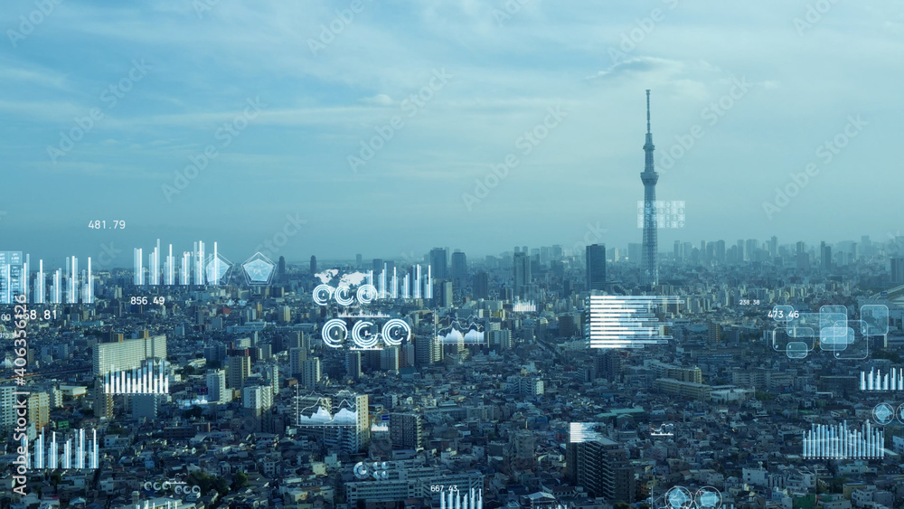 Poster 都市とネットワーク　スマートシティー 　iot　ict　デジタルトランスフォーメーション