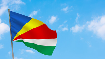 Seychelles flag on pole