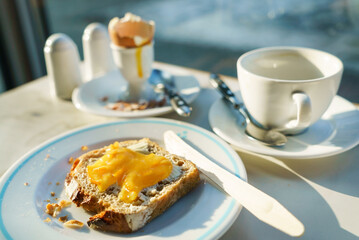 toast with butter and orange jam