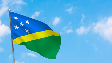 Solomon Islands flag on pole