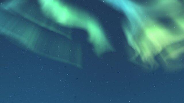 Aurora Starry Northern Sky and North Star Polaris Time Lapse