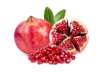 Pomegranate on wite background