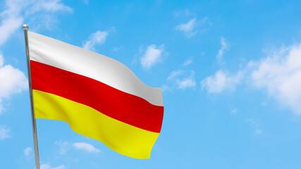 south ossetia flag on pole