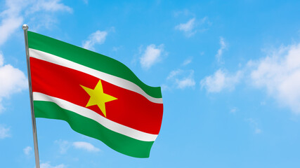 Suriname flag on pole