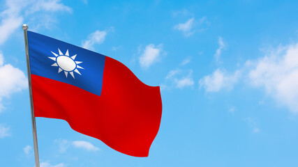 Taiwan flag on pole