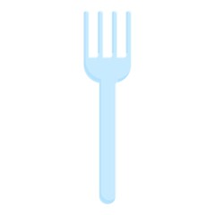 Plastic fork icon. Cartoon of plastic fork vector icon for web design isolated on white background