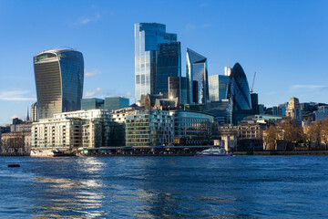 Obraz premium A view of the City of London in a bright afternoon