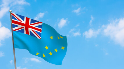 Tuvalu flag on pole