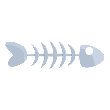 Fish bones icon. Cartoon of fish bones vector icon for web design isolated on white background