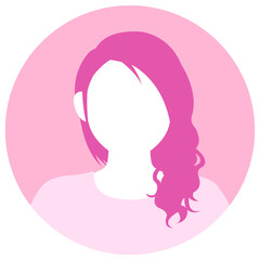 Circular vector avatar illustration ( female )