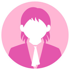 Circular vector avatar illustration ( female )