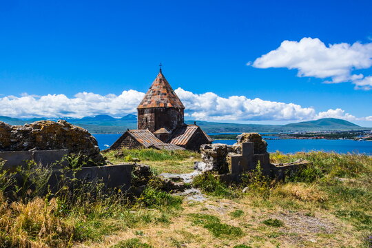 Sevanavank (Sevan Monastery)  at the northwestern shore of Lake Sevan in the Gegharkunik Province of Armenia