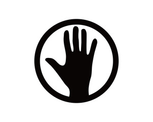 open hand icon logo template