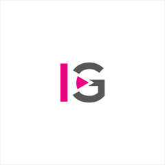 IG logo IG icon IG vector IG monogram IG letter IG minimalist IG triangle IG flat Unique modern flat abstract logo design  