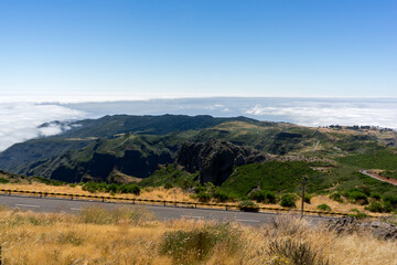 Fototapeta na wymiar Pico do Areeiro, view on neighbouring Islands in the distance