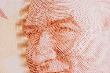Naklejka premium World money collection. Fragments of Turkish money