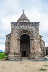 Fototapeta na wymiar Tatev monastery in Goris , Armenia, a 9th-century Armenian Apostolic monastery. The monastic ensemble stands on the edge of a deep gorge of the Vorotan River. 