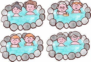 温泉アイコンセット