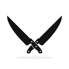 Knife icon. Crossed knives isolated. Vector illustration.