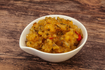 Relish sauce with cucumbers and mustard