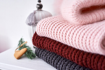 knitted hat and scarves, handmade