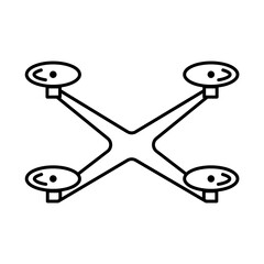 Drone icon. Flat pictogram for web. Line stroke. Isolated on white background. Vector eps10