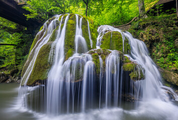 Bigar Waterfall one of the most beautiful waterfalls in the world. Romania.