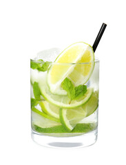 Delicious mojito in glass isolated on white