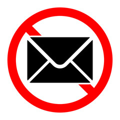 Fototapeta na wymiar Mail ban icon. Letter is prohibited. Stop email icon.
