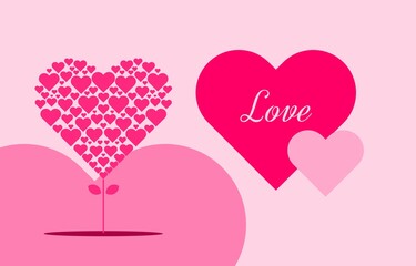 Vector illustration of love, Poster banner, invitation card template